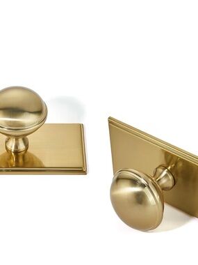 P Door Knob Set - Round Backplate Champagne Bronze 10 pack